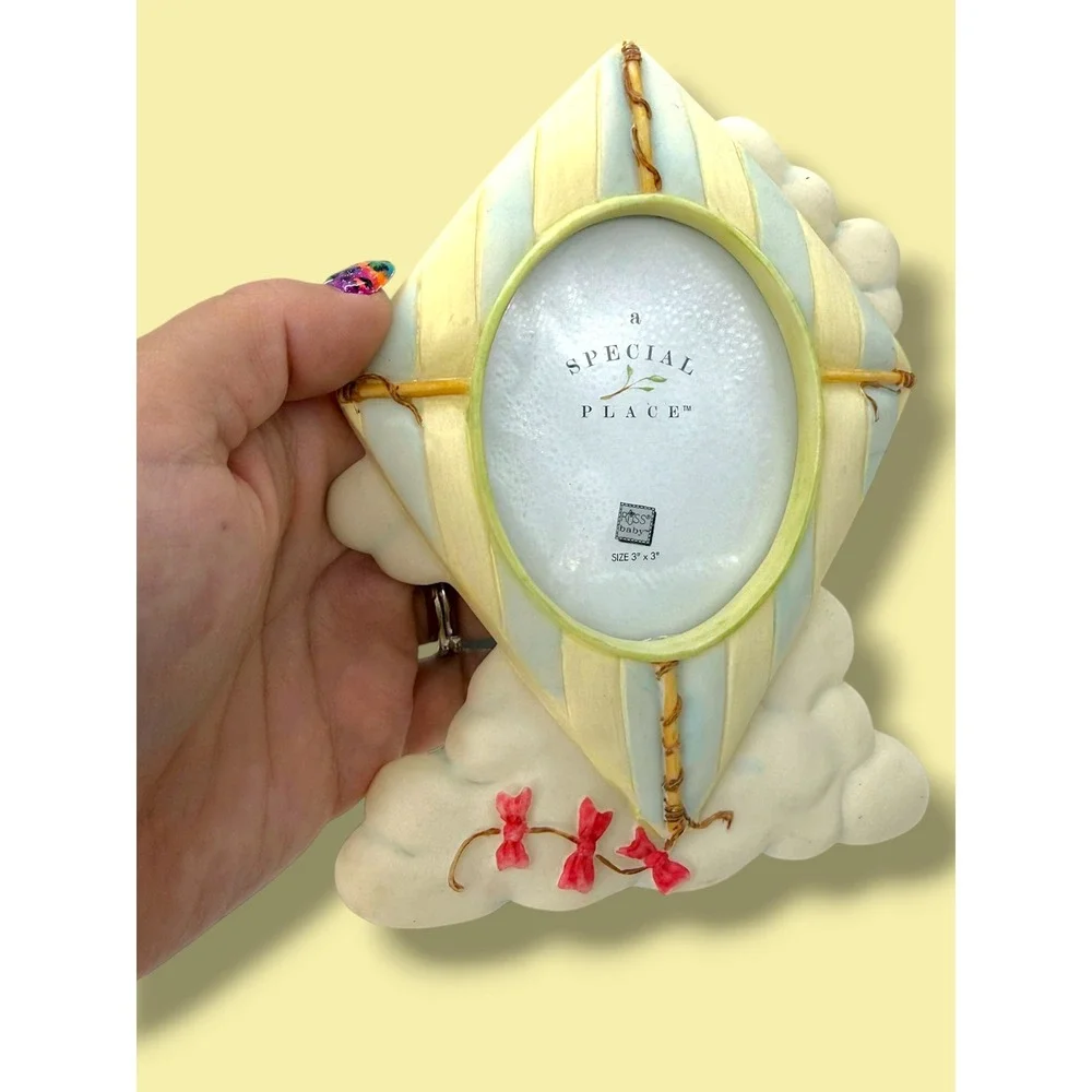 Vintage Russ Baby A Special Place Kite Photo Frame Pastel Nursery Decor 3x3
